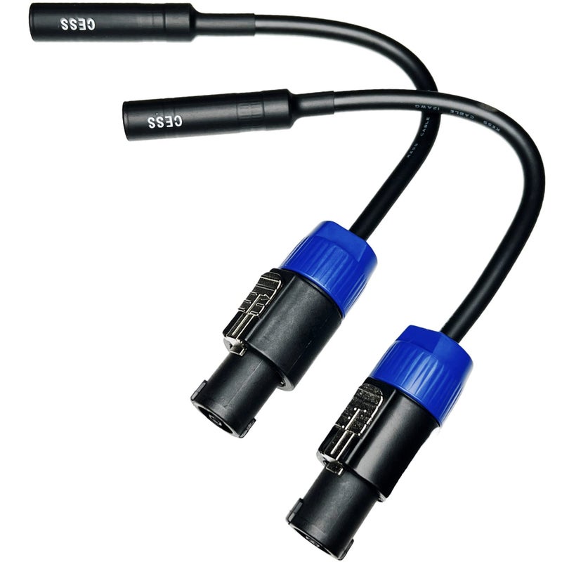CNCESS CESS-025 1/4 TS Female to Speakon Speaker Cables - Speakon to 6.35 mm Mono Jack Adapter - Speaker Plug Adapter 1/4" to Twist Lock Speak-On - 2 Pack - Image 2